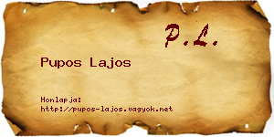 Pupos Lajos névjegykártya